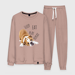 Мужской костюм Sleep Eat Play Repeat Бульдог