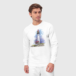 Костюм хлопковый мужской Crisp Point Lighthouse, цвет: белый — фото 2