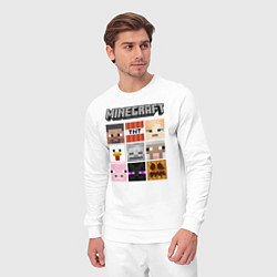 Костюм хлопковый мужской MINECRAFT, цвет: белый — фото 2