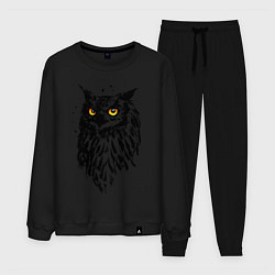 Костюм хлопковый мужской Сова, цвет: черный