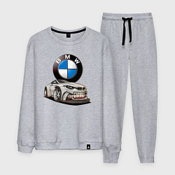 Костюм хлопковый мужской BMW оскал, цвет: меланж