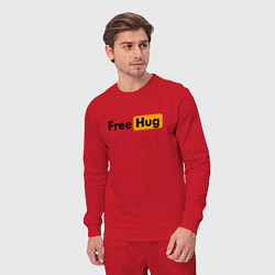 Костюм хлопковый мужской FREE HUG, цвет: красный — фото 2