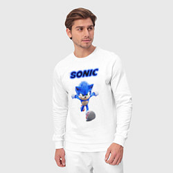 Костюм хлопковый мужской SONIC, цвет: белый — фото 2