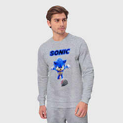 Костюм хлопковый мужской SONIC, цвет: меланж — фото 2