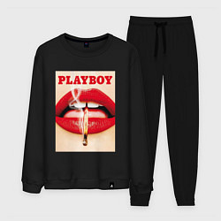 Костюм хлопковый мужской PLAYBOY, цвет: черный