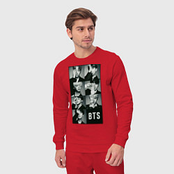 Костюм хлопковый мужской BTS, цвет: красный — фото 2