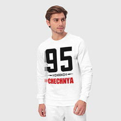 Костюм хлопковый мужской 95 Chechnya, цвет: белый — фото 2