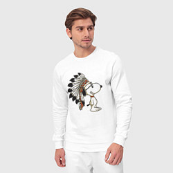 Костюм хлопковый мужской Snoopy, цвет: белый — фото 2