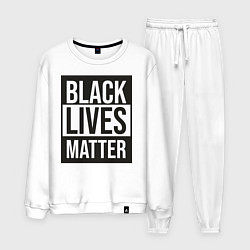 Костюм хлопковый мужской BLACK LIVES MATTER, цвет: белый