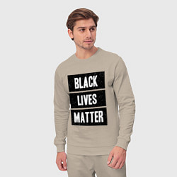 Костюм хлопковый мужской Black lives matter Z, цвет: миндальный — фото 2