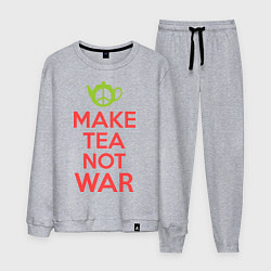 Костюм хлопковый мужской Make tea not war, цвет: меланж