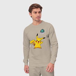 Костюм хлопковый мужской Pokemon pikachu 1, цвет: миндальный — фото 2