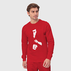 Костюм хлопковый мужской Брюс Ли, цвет: красный — фото 2