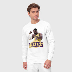 Костюм хлопковый мужской LeBron - Lakers, цвет: белый — фото 2