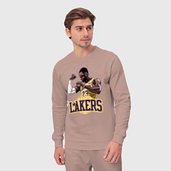 Костюм хлопковый мужской LeBron - Lakers, цвет: пыльно-розовый — фото 2