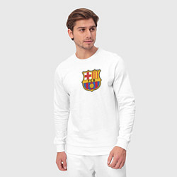 Костюм хлопковый мужской Barcelona FC, цвет: белый — фото 2