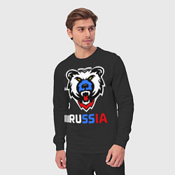 Костюм хлопковый мужской Русский медведь, цвет: черный — фото 2
