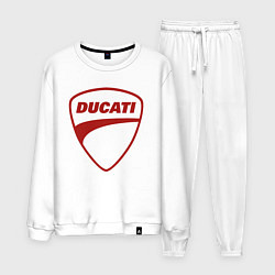 Костюм хлопковый мужской Ducati Logo Дукати Лого Z, цвет: белый