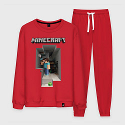 Костюм хлопковый мужской Minecraft, цвет: красный