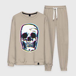 Костюм хлопковый мужской Glitch Skull, цвет: миндальный