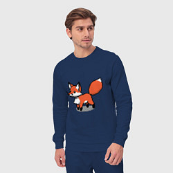 Костюм хлопковый мужской Minecraft Pixel art fox, цвет: тёмно-синий — фото 2