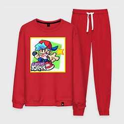 Костюм хлопковый мужской Friday Night Funkin Boyfriend, цвет: красный