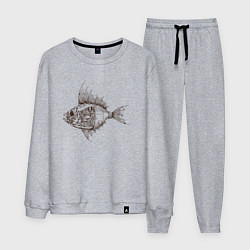 Костюм хлопковый мужской Стимпанк Рыба Steampunk Fish Z, цвет: меланж