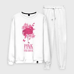 Костюм хлопковый мужской Pink paradise, цвет: белый