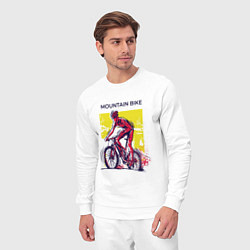 Костюм хлопковый мужской Mountain Bike велосипедист, цвет: белый — фото 2