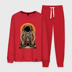 Костюм хлопковый мужской Космонавт диджей - cosmo DJ, цвет: красный