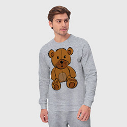 Костюм хлопковый мужской Плюшевый медведь, цвет: меланж — фото 2