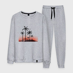 Костюм хлопковый мужской Palm tree, цвет: меланж