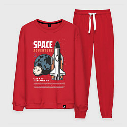 Костюм хлопковый мужской Space Adventure, цвет: красный
