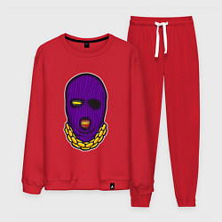 Костюм хлопковый мужской DaBaby Purple Mask, цвет: красный