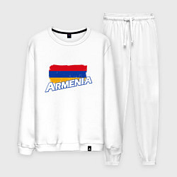 Костюм хлопковый мужской Armenia Flag, цвет: белый
