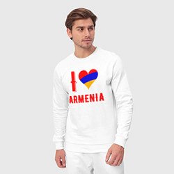 Костюм хлопковый мужской I Love Armenia, цвет: белый — фото 2