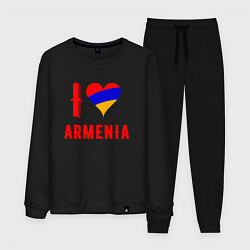 Костюм хлопковый мужской I Love Armenia, цвет: черный