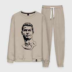 Костюм хлопковый мужской Ronaldo Manchester United Portugal, цвет: миндальный