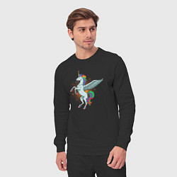 Костюм хлопковый мужской Единорог с крыльями, цвет: черный — фото 2