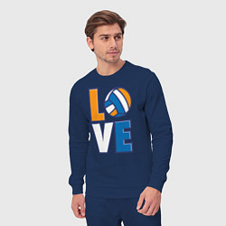 Костюм хлопковый мужской Love Volleyball, цвет: тёмно-синий — фото 2