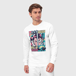 Костюм хлопковый мужской Anime Vaporwave Warrior, цвет: белый — фото 2