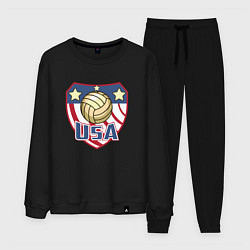 Костюм хлопковый мужской США - Волейбол, цвет: черный