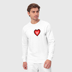 Костюм хлопковый мужской Пиксельное Сердце, цвет: белый — фото 2