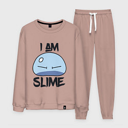 Костюм хлопковый мужской I AM SLIME, Я СЛИЗЬ, цвет: пыльно-розовый