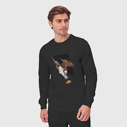 Костюм хлопковый мужской Орёл в деле, цвет: черный — фото 2