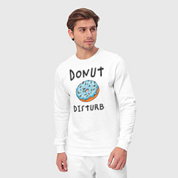 Костюм хлопковый мужской Не беспокоить Donut disturb, цвет: белый — фото 2