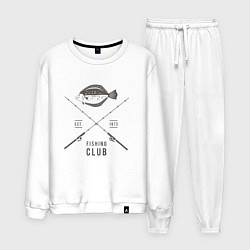 Костюм хлопковый мужской Рыбаловный клуб, цвет: белый