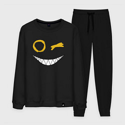 Костюм хлопковый мужской Emoji winking, цвет: черный