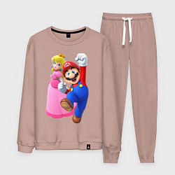 Костюм хлопковый мужской Mario Princess, цвет: пыльно-розовый