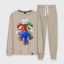 Костюм хлопковый мужской Mario Bros, цвет: миндальный